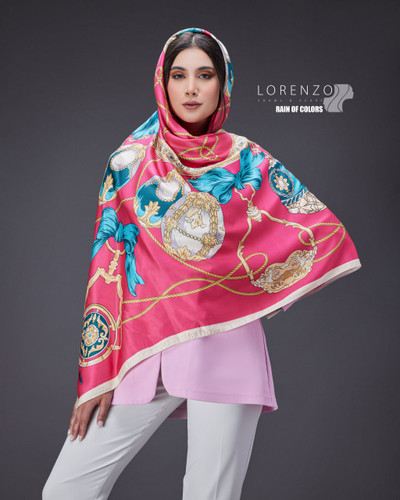 روسری نخ لوگانو دور دست دوز