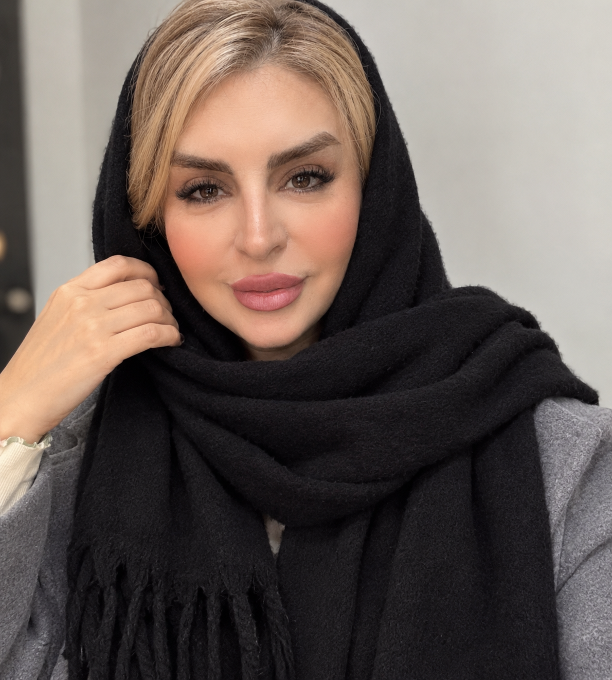 شال موهر ساده بیگ اسکارف ریشه دار